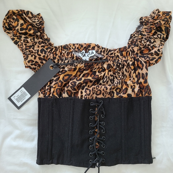 I.am.gia rhia leopard corset top size small - Picture 1 of 3